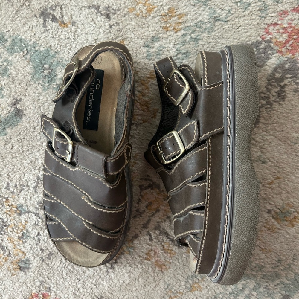 Y2K Vintage No Boundaries Brown Platform Sandals - Womens 6.5